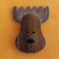 Bouton en bois tête de renne 30 mm