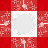 Prêt à broder DMC - Nappe Père Noël - Rouge