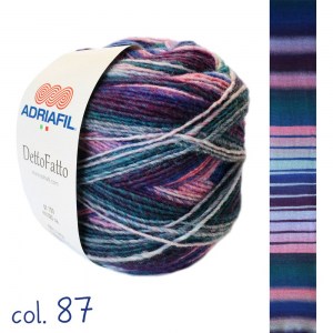Adriafil DettoFatto - Pelote de 150 gr - Coloris 87 motif  rose bleu pétrole