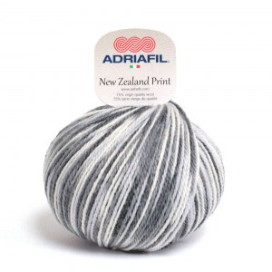 Adriafil New Zealand Print - Pelote de 100 gr - 50 multicolore gris crème