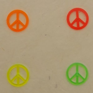 Bouton Peace and Love fluo