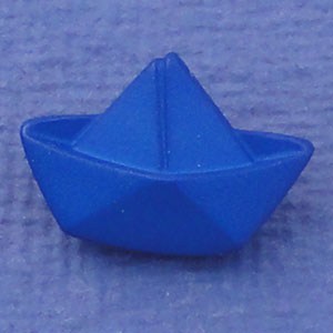 Bouton Effet Petit bateau en papier 20 mm - Bleu