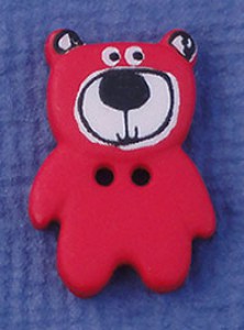 Bouton Petit Ours 20 mm - Rouge