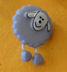 Bouton mouton 18 mm - Bleu ciel