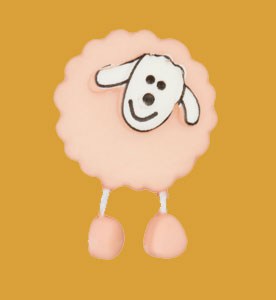 Bouton mouton 18 mm - Rose pâle