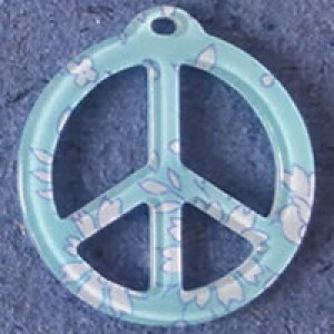 Pendentif Liberty Capel Peace and Love 39 mm - Turquoise