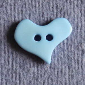 Bouton en forme de coeur 20 mm - Bleu Ciel