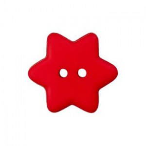 Bouton en forme d'étoile 15 mm - Rouge
