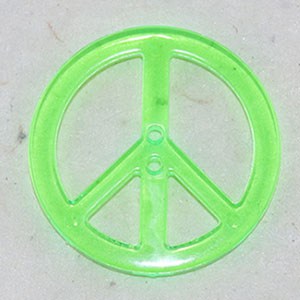 Bouton Peace and Love fluo en plastique 23 mm Vert