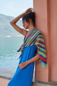 Kit à tricoter WoolAddicts Heat Waves Châle en Sunshine Color