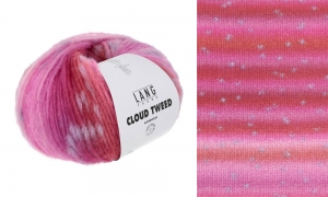Lang Yarns Cloud Tweed - Pelote de 100 gr - Coloris 0002 Pink/Rouge