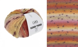 Lang Yarns Cloud Tweed - Pelote de 100 gr - Coloris 0005 Orange/Rouge