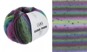 Lang Yarns Cloud Tweed - Pelote de 100 gr - Coloris 0006 Violet/Vert