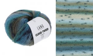 Lang Yarns Cloud Tweed - Pelote de 100 gr - Coloris 0007 Bleu/Marron