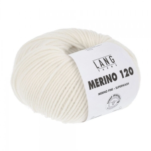 Lang Yarns Merino 120 - Pelote de 50 gr - Coloris 0002 Écru