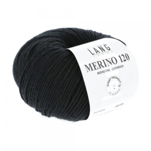 Lang Yarns Merino 120 - Pelote de 50 gr - Coloris 0004 Noir
