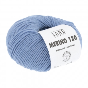 Lang Yarns Merino 120 - Pelote de 50 gr - Coloris 0021 Bleu Jeans Clair