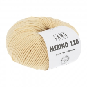 Lang Yarns Merino 120 - Pelote de 50 gr - Coloris 0049 Jaune Clair