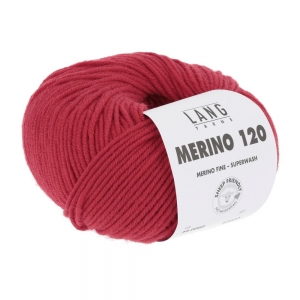 Lang Yarns Merino 120 - Pelote de 50 gr - Coloris 0060 Rouge