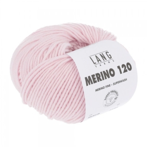 Lang Yarns Merino 120 - Pelote de 50 gr - Coloris 0119 Rose Clair