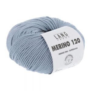 Lang Yarns Merino 120 - Pelote de 50 gr - Coloris 0123 Gris Argent