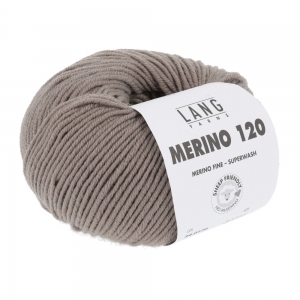 Lang Yarns Merino 120 - Pelote de 50 gr - Coloris 0126 Gris Marron