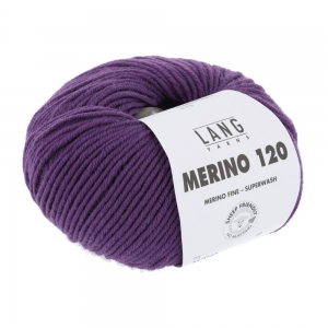 Lang Yarns Merino 120 - Pelote de 50 gr - Coloris 0147 Lilas