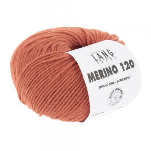 Lang Yarns Merino 120 - Pelote de 50 gr - Coloris 0159 Mandarine