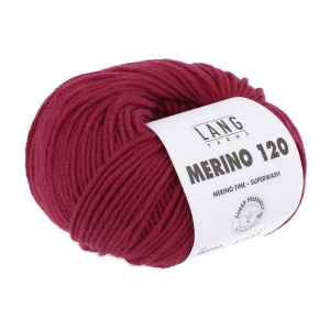 Lang Yarns Merino 120 - Pelote de 50 gr - Coloris 0162 Vino