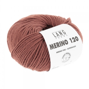 Lang Yarns Merino 120 - Pelote de 50 gr - Coloris 0187 Brique Foncé