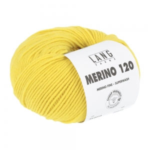Lang Yarns Merino 120 - Pelote de 50 gr - Coloris 0214 Jaune