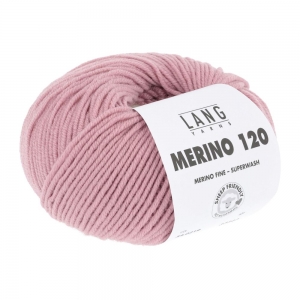 Lang Yarns Merino 120 - Pelote de 50 gr - Coloris 0219 Rosé