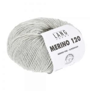 Lang Yarns Merino 120 - Pelote de 50 gr - Coloris 0223 Gris Clair Mélangé