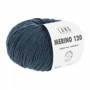 Lang Yarns Merino 120 - Pelote de 50 gr - Coloris 0233 Pétrole Mélangé