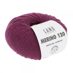 Lang Yarns Merino 120 - Pelote de 50 gr - Coloris 0280 Prune
