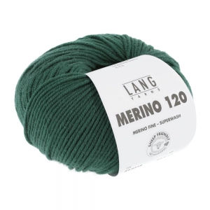 Lang Yarns Merino 120 - Pelote de 50 gr - Coloris 0318 Vert Foncé