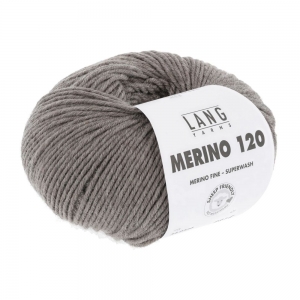 Lang Yarns Merino 120 - Pelote de 50 gr - Coloris 0326 Beige Foncé Mélangé