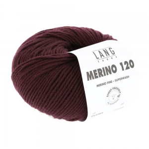 Lang Yarns Merino 120 - Pelote de 50 gr - Coloris 0364 Bordeaux