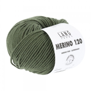Lang Yarns Merino 120 - Pelote de 50 gr - Coloris 0397 Crocodile Vert