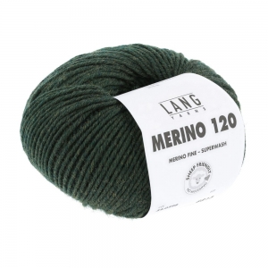 Lang Yarns Merino 120 - Pelote de 50 gr - Coloris 0398 Olive Chante Clair