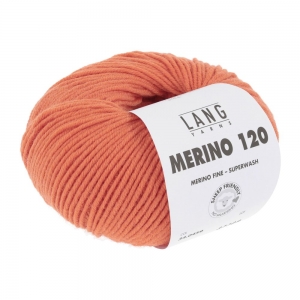 Lang Yarns Merino 120 - Pelote de 50 gr - Coloris 0459 Orange