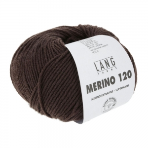Lang Yarns Merino 120 - Pelote de 50 gr - Coloris 0468 Marron Foncé