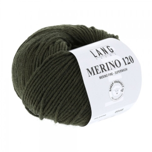 Lang Yarns Merino 120 - Pelote de 50 gr - Coloris 0498 Vert Loden