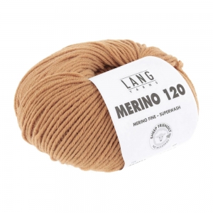 Lang Yarns Merino 120 - Pelote de 50 gr - Coloris 0511 Cognac