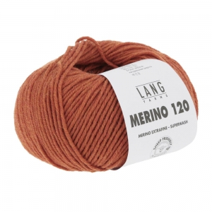 Lang Yarns Merino 120 - Pelote de 50 gr - Coloris 0559 Orange Mélangé
