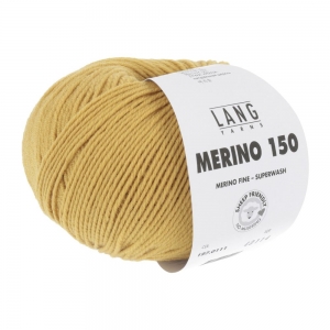 Lang Yarns Merino 150 - Pelote de 50 gr - Coloris 0111 Ocre
