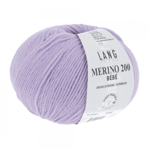 Lang Yarns Merino 200 Bébé - Pelote de 50 gr - Coloris 0307 Lilas