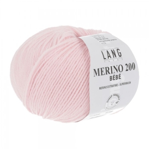 Lang Yarns Merino 200 Bébé - Pelote de 50 gr - Coloris 0309 Rose