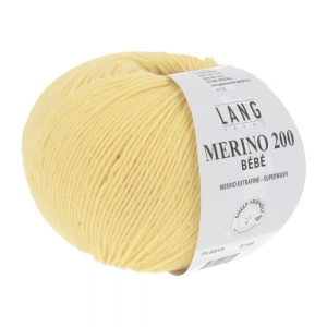 Lang Yarns Merino 200 Bébé - Pelote de 50 gr - Coloris 0313 Citron