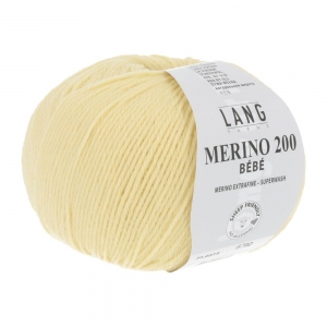 Lang Yarns Merino 200 Bébé - Pelote de 50 gr - Coloris 0314 Jaune